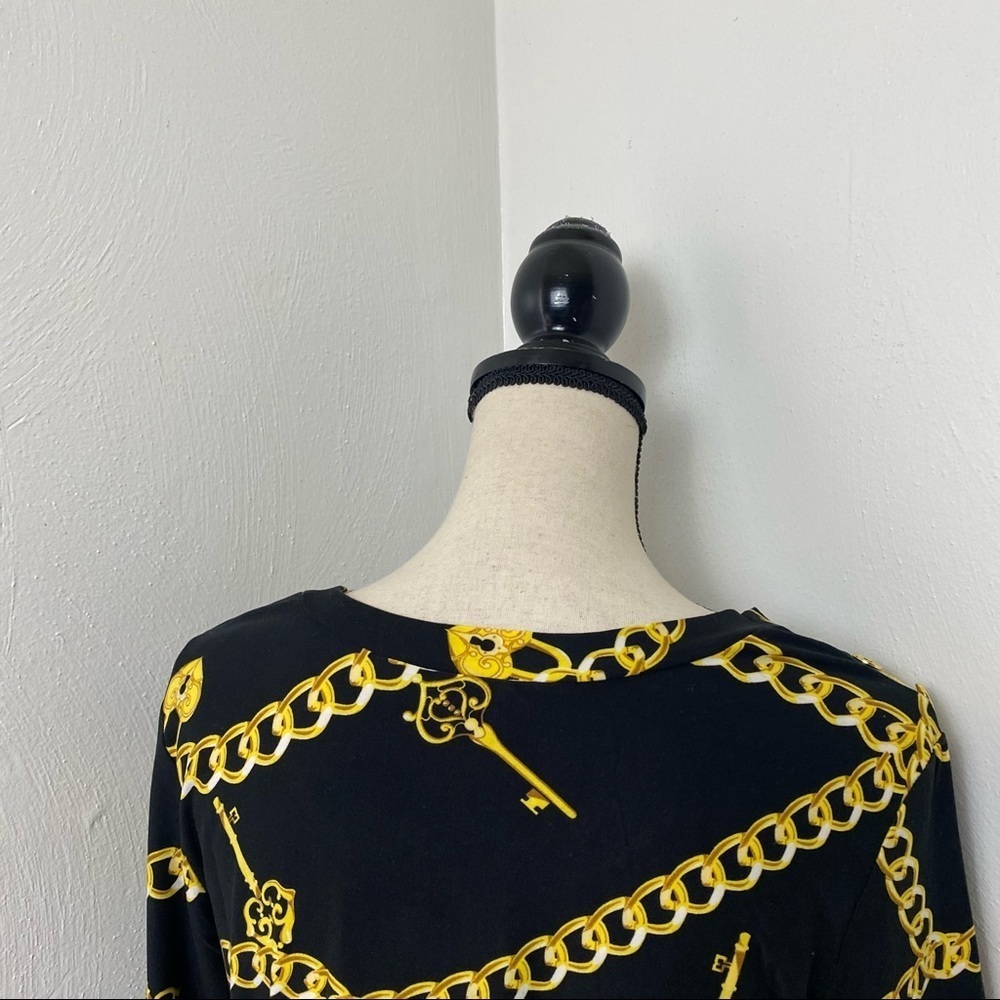 Bae City Chain Print Black and Gold Women Top/Blouse. - Picture 7 of 12